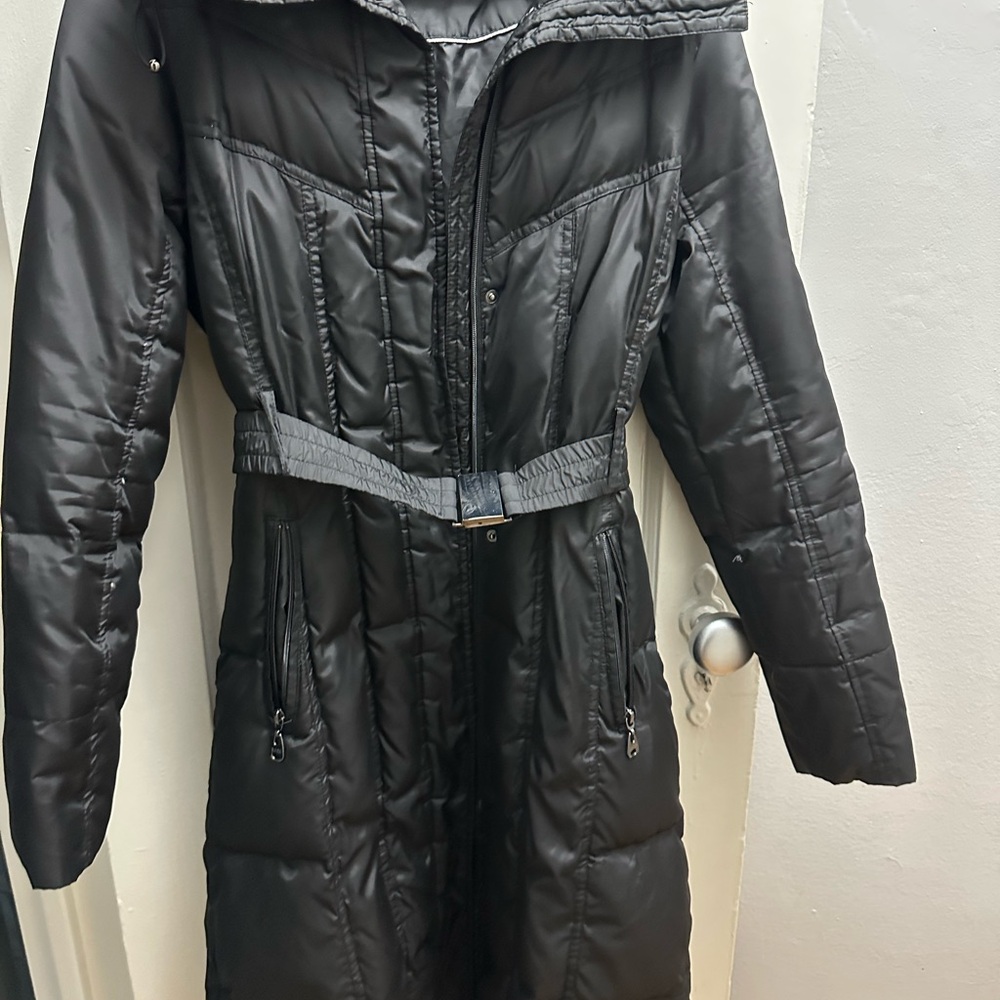 Black Quilted Long Coat